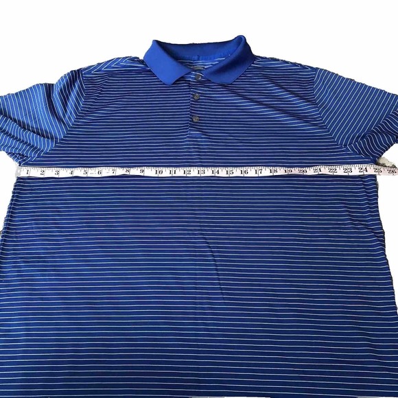 Nike Golf Tour Performance Polo Shirt Mens XL Blue Striped Activewear Top - Picture 3 of 6